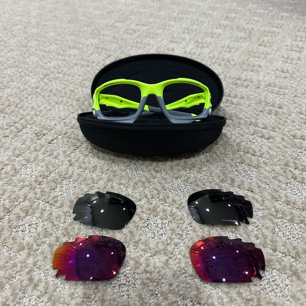 Oakley prescription Neon Green Sunglasses with Interchangeable Lenses